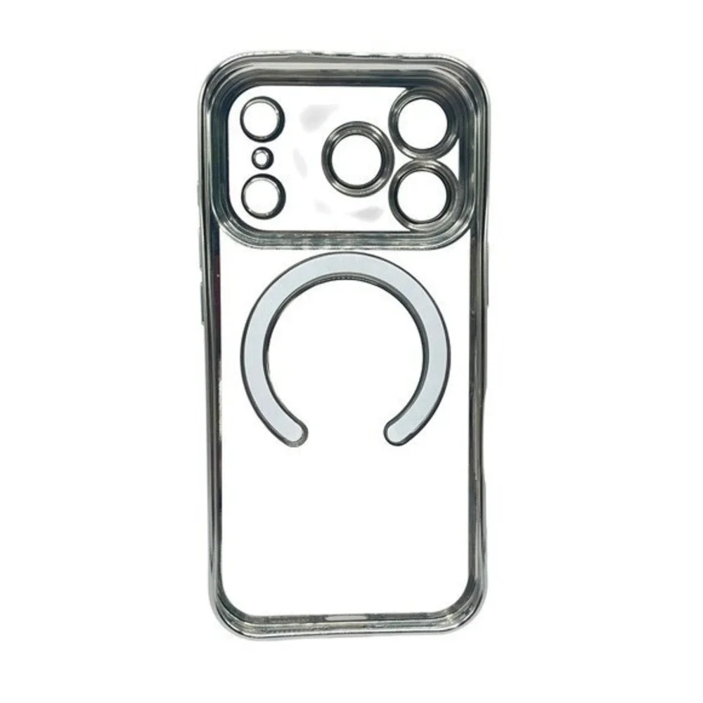 iPhone 17 Pro Clear Protective Case Silver Metallic‎ Trim NEW